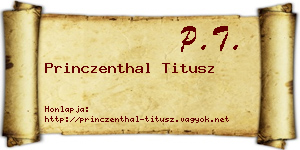 Princzenthal Titusz névjegykártya
